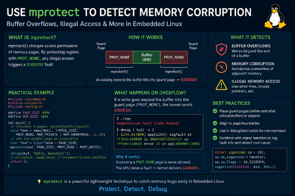Debugging Embedded Linux Memory Corruption with mprotect